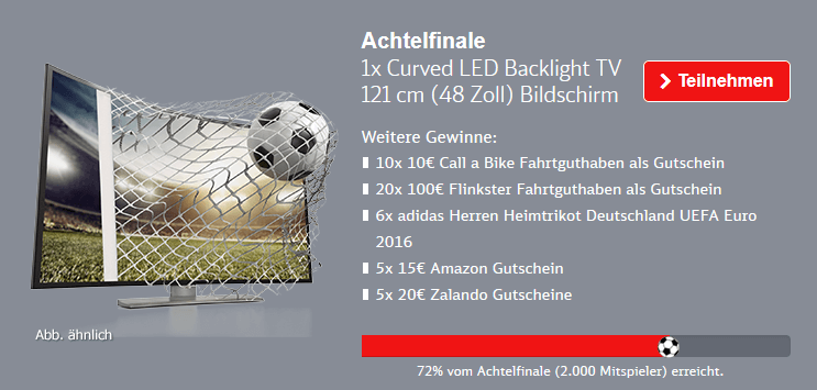 Onlinekampagne EM Beispiel Landingpage / Kunde Flinkster und Call a Bike / Agentur justZARGES