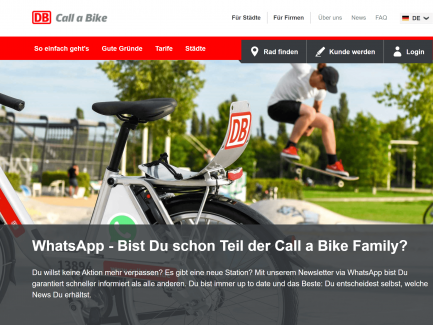 Call a Bike WhatsApp Newsletter_Agentur justZARGES