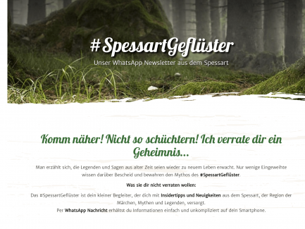 Spessart Geflüster WhatsApp Newsletter, Agentur justZARGES
