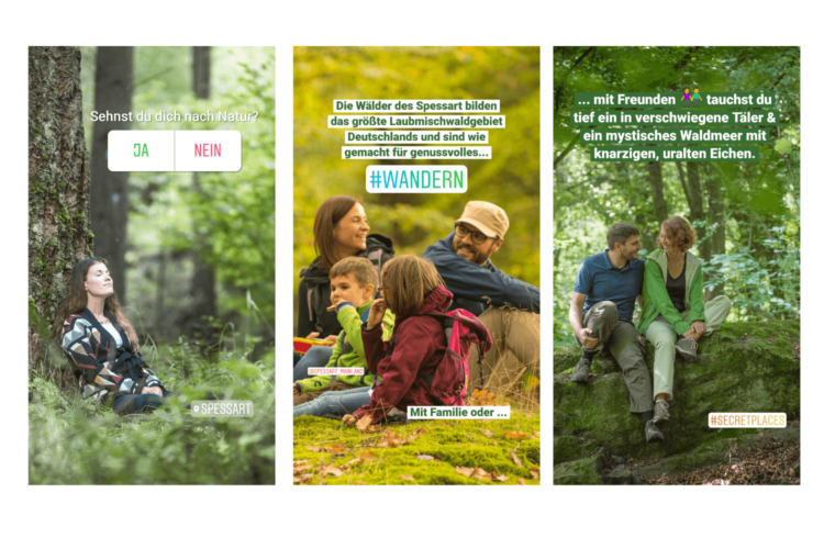 Instagram Stories für Spessart Tourismus - Ein Projekt der Marketingagentur justZARGEScommunicate!