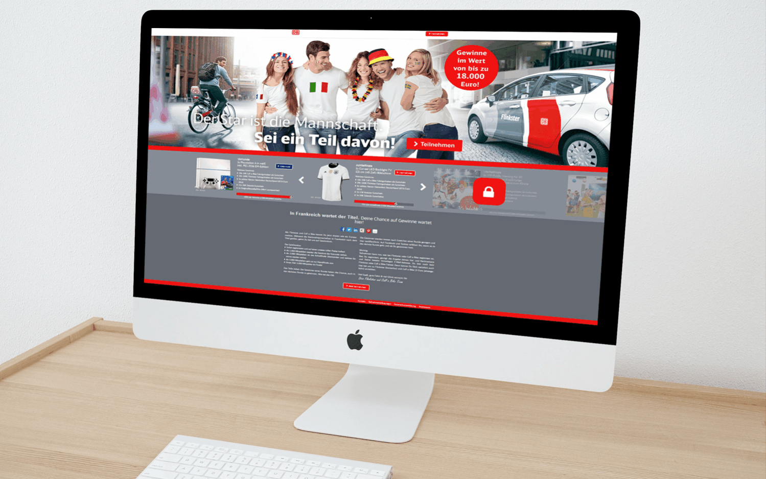 Onlinekampagne "Der Star ist die Mannschft" Call a Bike und Flinkster © Marketingagentur justZARGEScommunicate!