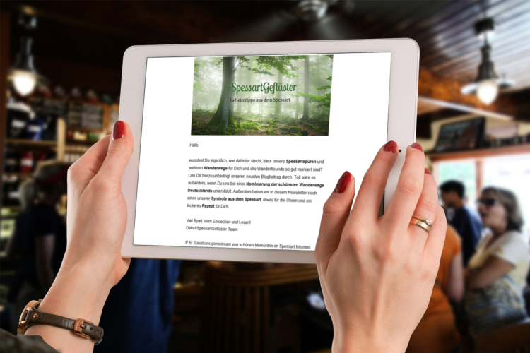 E-Mail Newsletter für Spessart Tourismus © Marketingagentur justZARGEScommunicate!