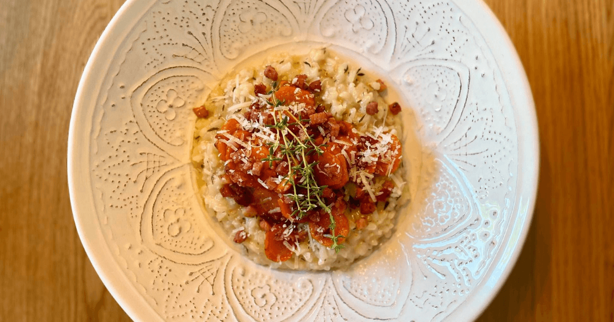 Kein 0815: Risotto mit Honig-Karotten und Speck - lecker und leicht Kein 0815: Risotto mit Honig-Karotten und Speck - lecker und leicht