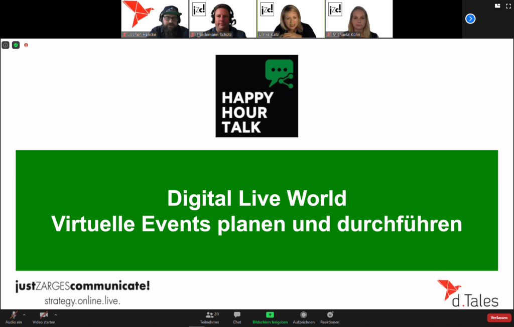 Happy Hour Talk - Virtuelle Events planen und durchführen