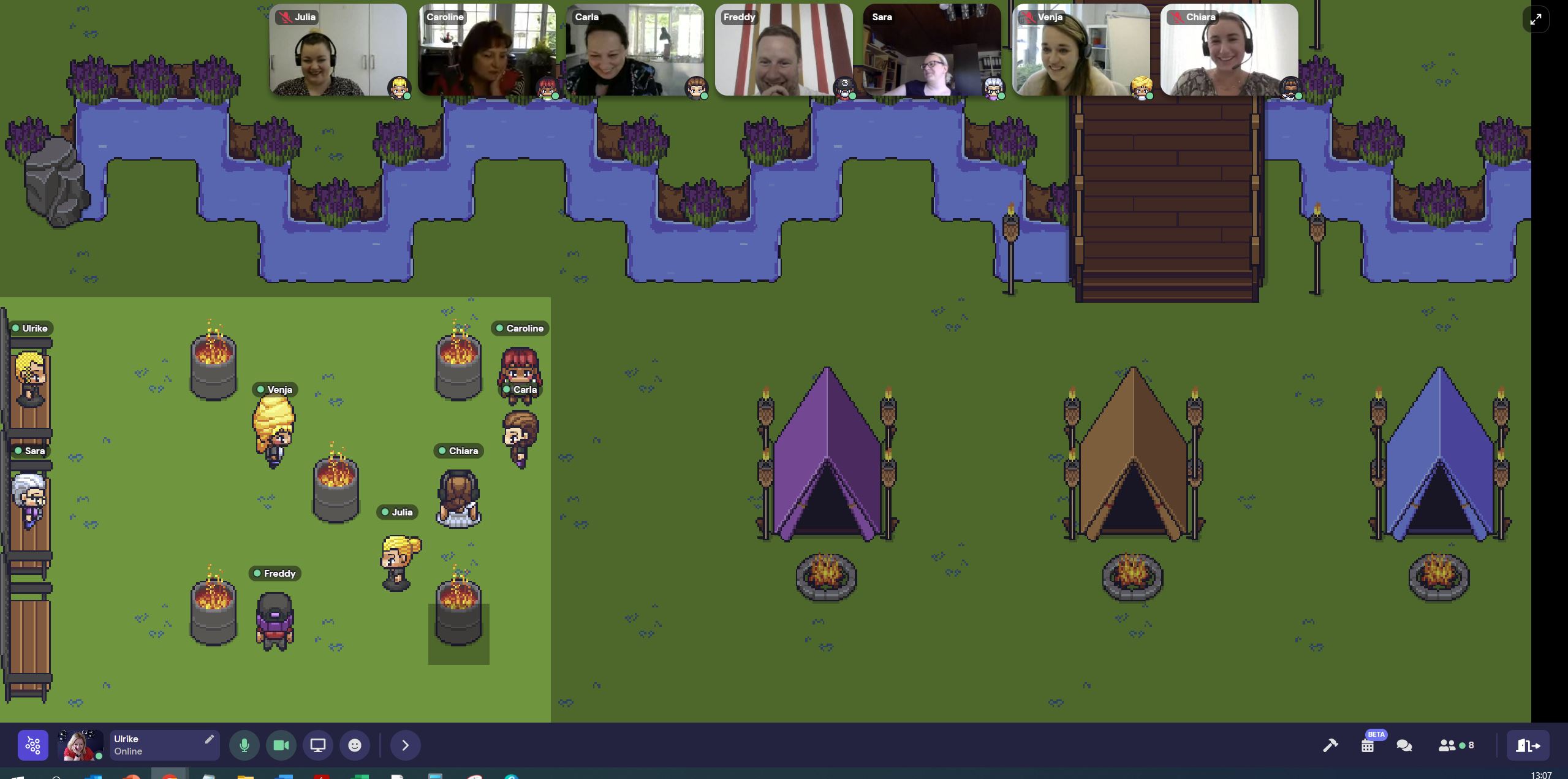 Interaktive Mittagspause mit dem Game Gartic Phone im Garten des virtuell Offices Foto: justZARGEScommunicate