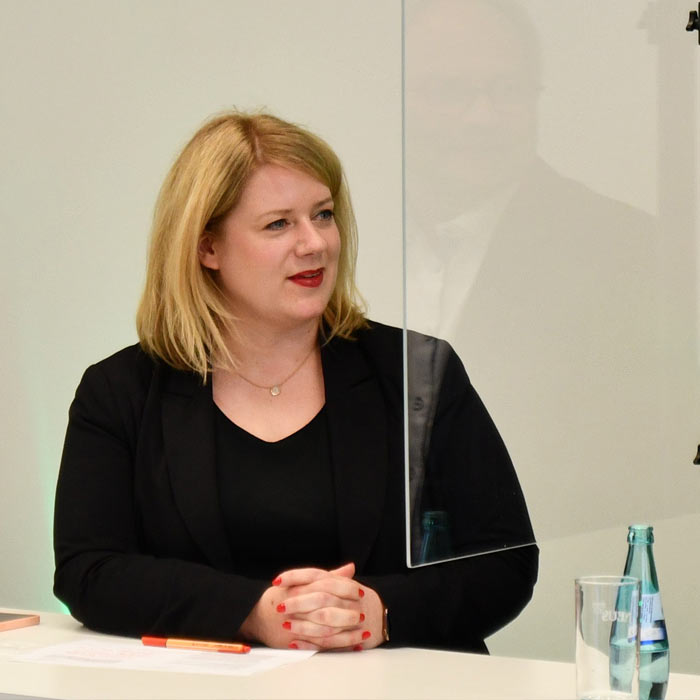 Ulrike Katz in der Bereichsversammlung der Säule E im DRV zum Thema Fachkräftegewinnung © DRV